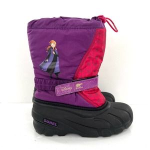 Sorel Girls Sz 5 (Age 8 To 11) Disney Elsa Pink & Purple Snow Boots EXCELLENT